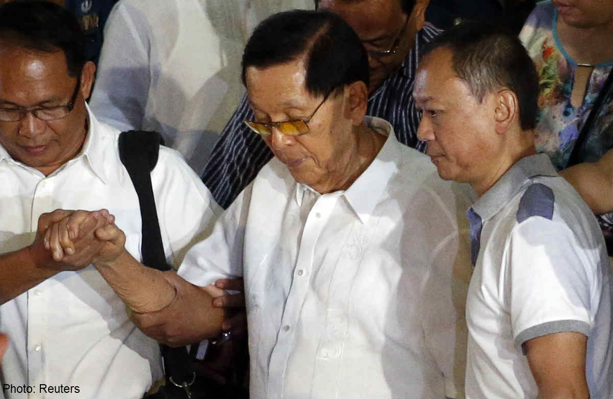 90yearold Philippine senator surrenders over 'pork barrel' scam, Asia