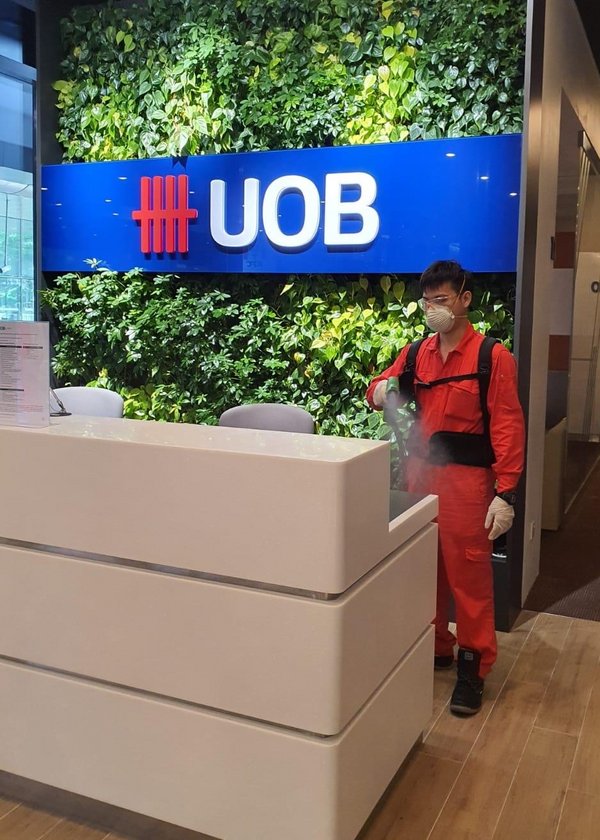 UOB intensifies COVID19 safety measures by applying selfdisinfecting