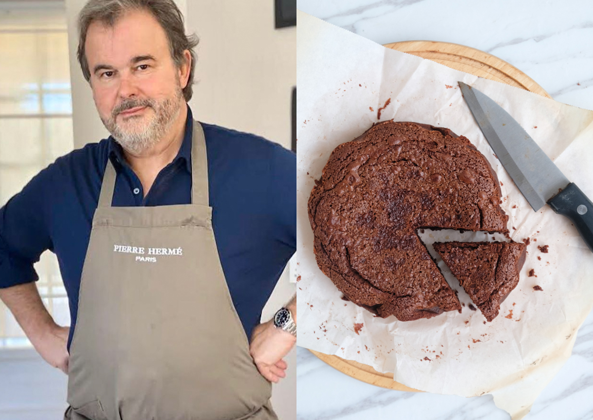 I try making famed French pastry chef Pierre Herme's chocolate cake and the results are pretty