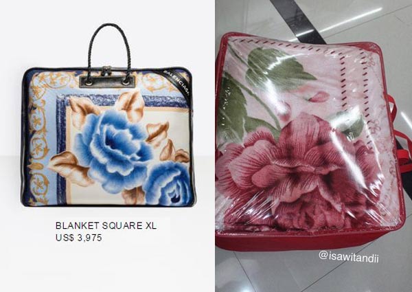 balenciaga blanket printed bag