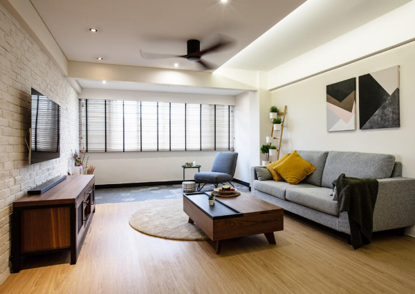 This 4-room Bedok HDB home features a modern and rustic ...