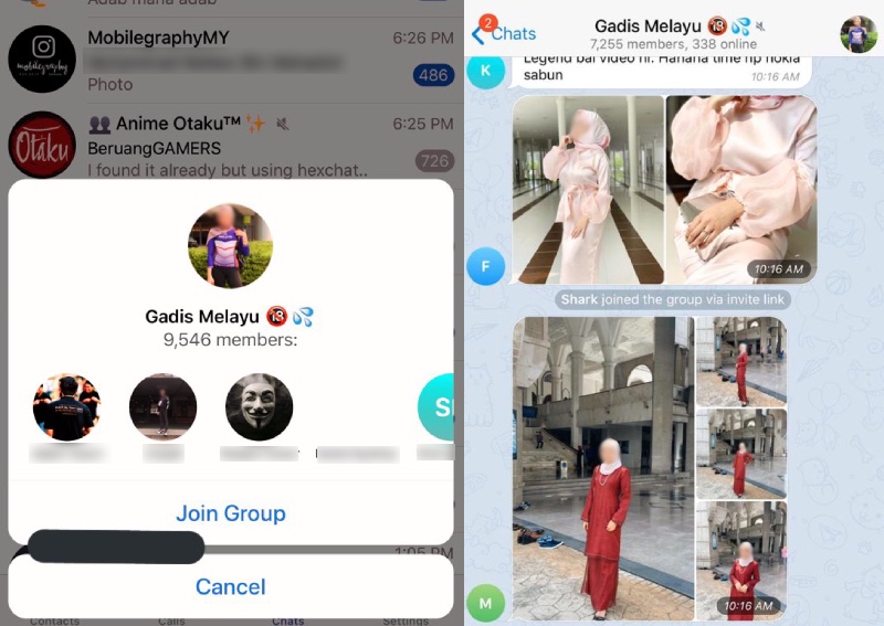 Telegram group outed for sharing images of Malay women; Malaysians