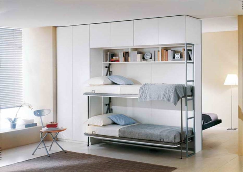 double deck bed with study table