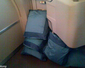 Pillows used to muffle SIA door noise