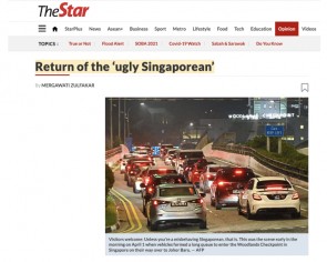 Singaporeans &#039;should be made to pay for bad behaviour&#039;: Commentary by Malaysian paper columnist triggers netizens