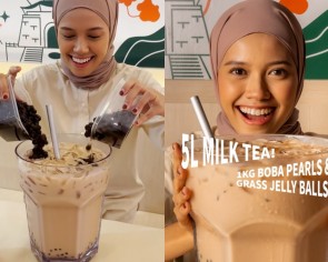 Brace yourself: Restaurant in Bugis offering 5-litre bubble milk tea for $28.80, with 1kg of boba pearls