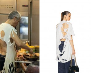 Spot the difference: Hong Kong chef&#039;s tattered tee resembles $1,500 Balenciaga top, says netizen
