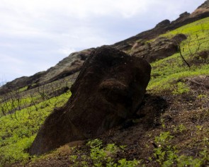 On Easter Island, burnt Moai statues are a symbol of growing tensions