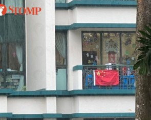 China flag seen hanging on condo balcony in Bukit Batok