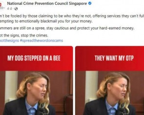 Crime prevention council apologises for controversial meme of Amber Heard describing sexual assault