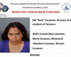Filipina caregiver charged with theft in California
