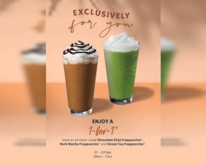 1-for-1 Starbucks frappuccinos