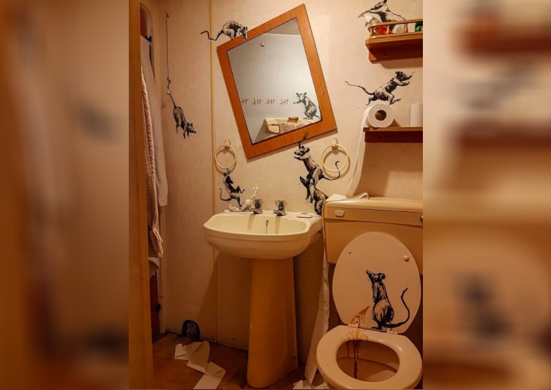 'My wife hates it when I work from home': Banksy