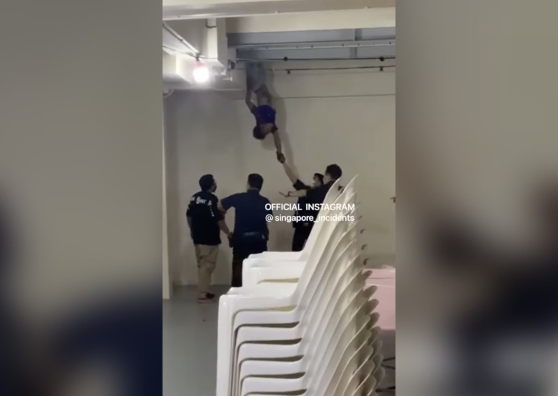 Man seen hanging from ceiling in Pasir Ris charged with public nuisance