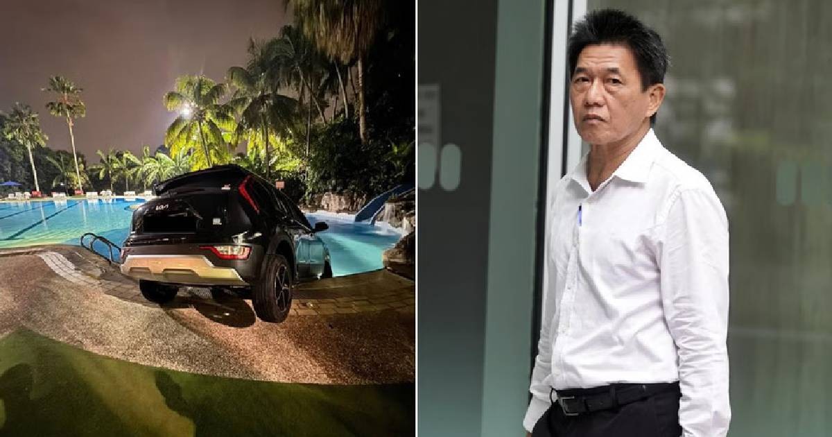 Man, 63, drove through a playground and into a swimming pool after drinking alcohol