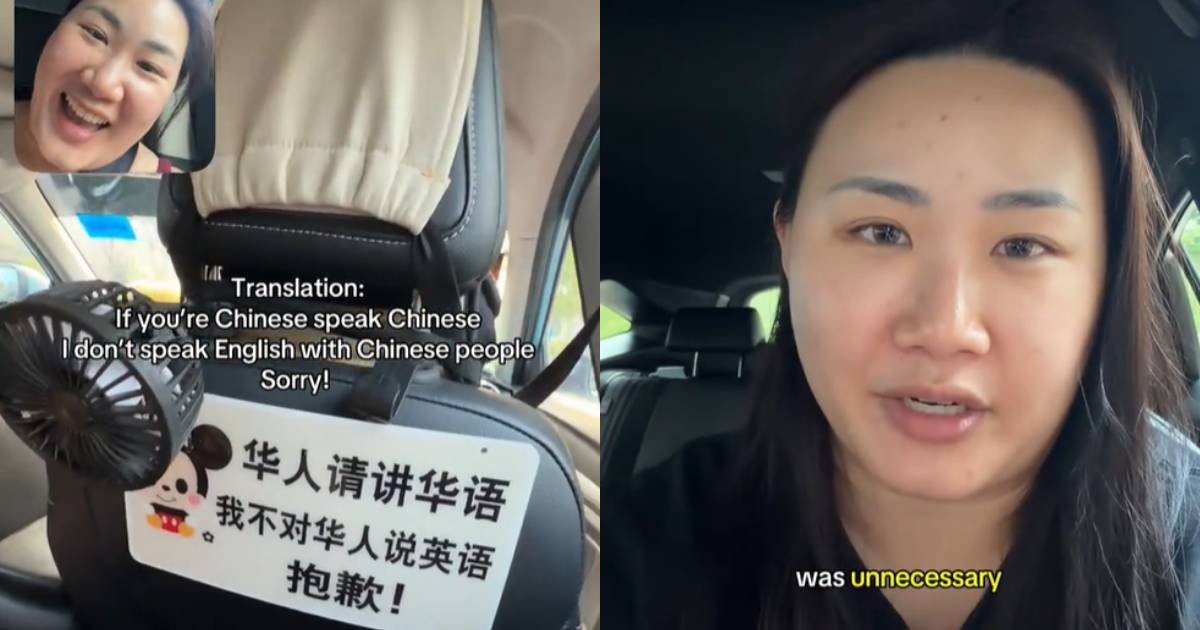 Grab driver suspended after sign saying 'I won't speak English to Chinese people' offends passenger