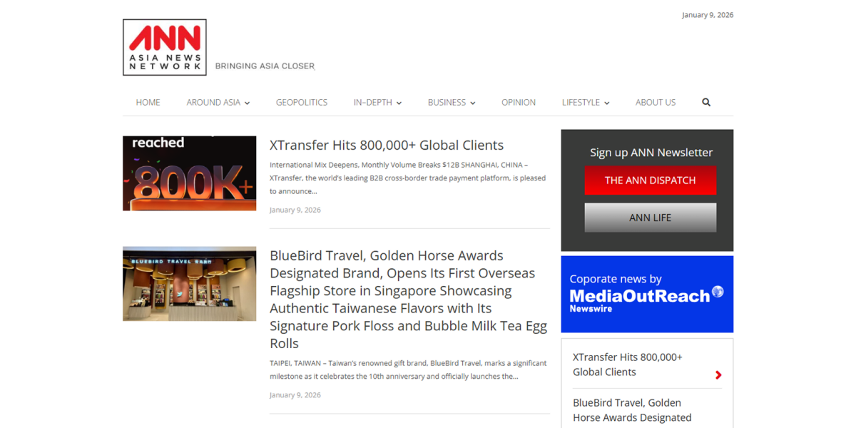 Media OutReach Newswire and Asia News Network (ANN) Form Corporate News Release Partnership