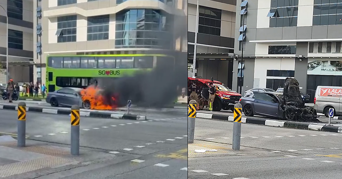 Car catches fire in Woodlands