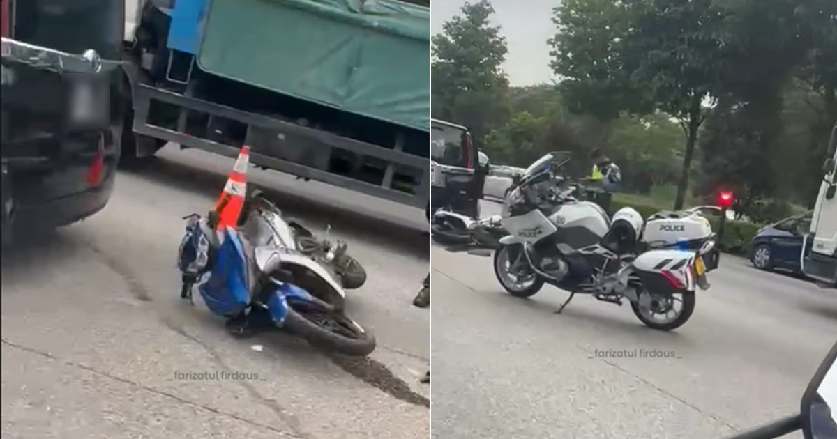 Malaysian motorcyclist taken to hospital after PIE accident involving MPV