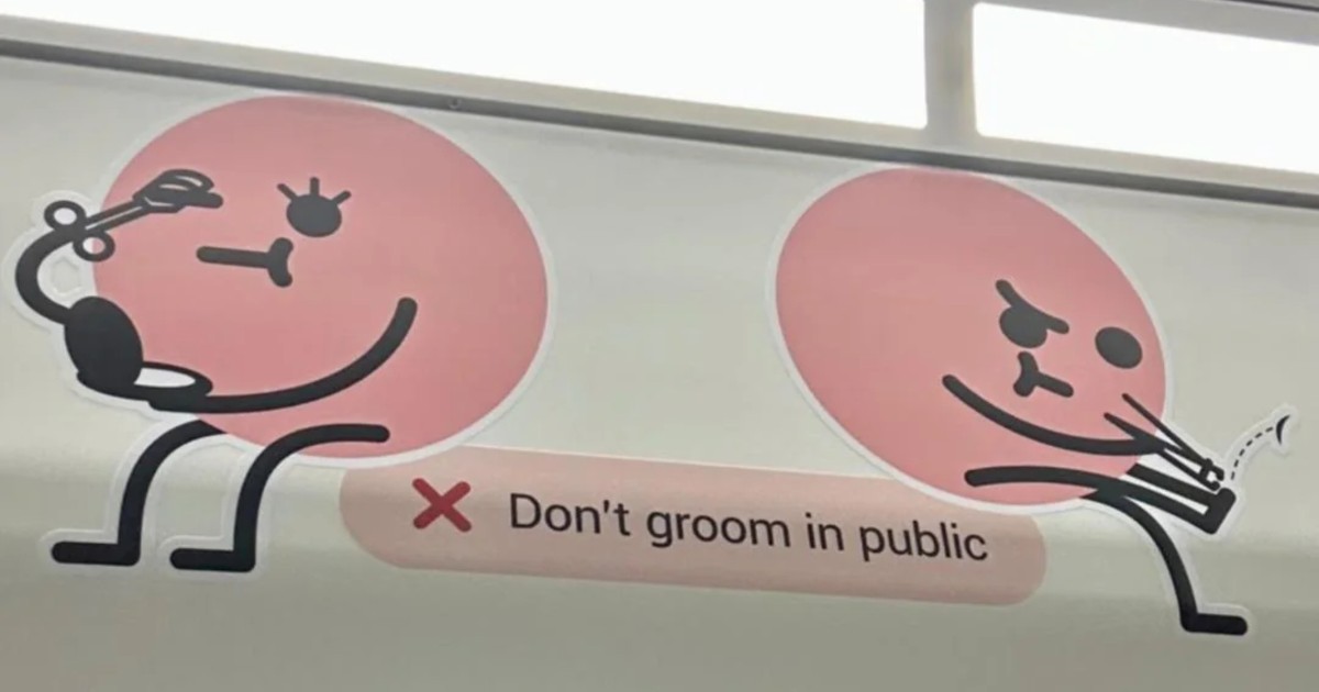 Can't even apply lipstick? Poster in trains about personal grooming in public divides netizens