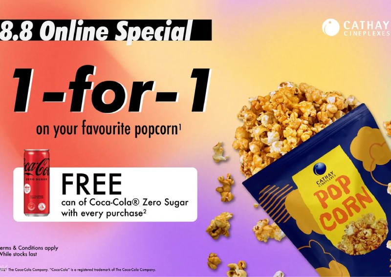 Good things come in pairs: Enjoy 1-for-1 popcorn from Cathay Cineplexes till Aug 31