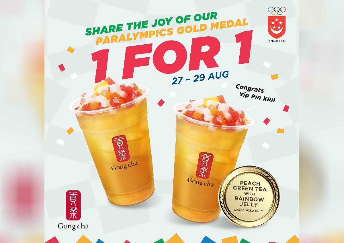 Gong Cha celebrates Yip Pin Xiu's Paralympics win with 1-for-1 peach green tea