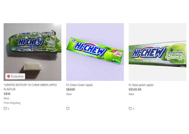 Hi-Chew discontinues their green apple flavour in Japan; Carousell users mark up prices