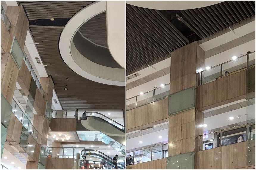 Close shave for woman as ceiling beams in Far East Plaza fall 3 floors, land metres from her