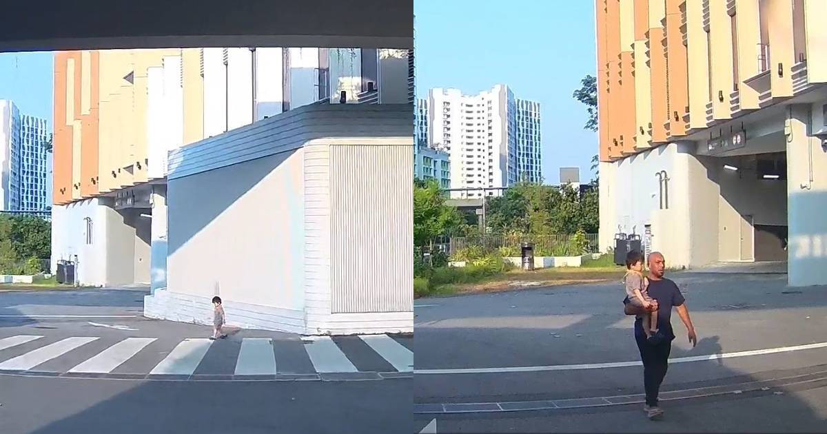 Family spots unsupervised toddler outside Punggol Coast Mall, helps reunite him with father