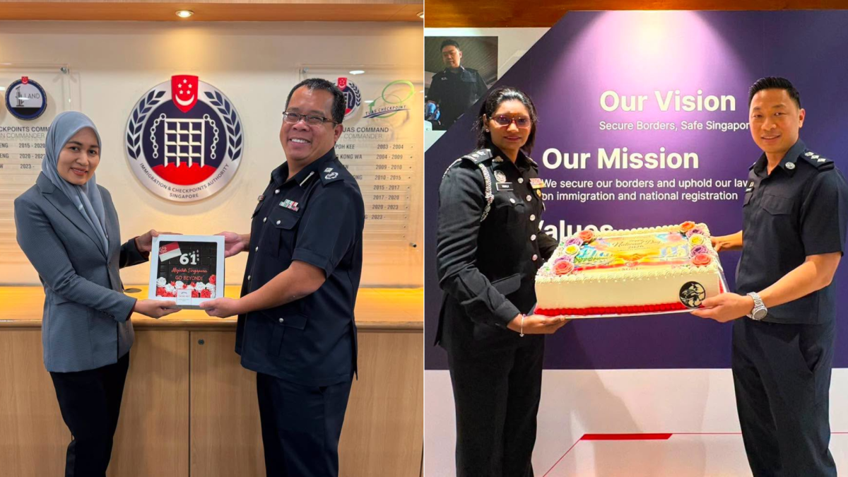 Malaysia border agency presents ICA with SG61 cakes at Woodlands, Tuas Checkpoints