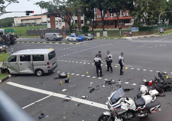 Motorcyclist dies from injuries after accident with van at Woodlands junction