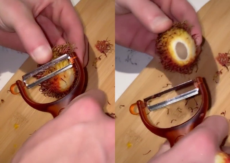 American TikTok user’s attempt to get through rambutan with potato peeler triggers Southeast Asians