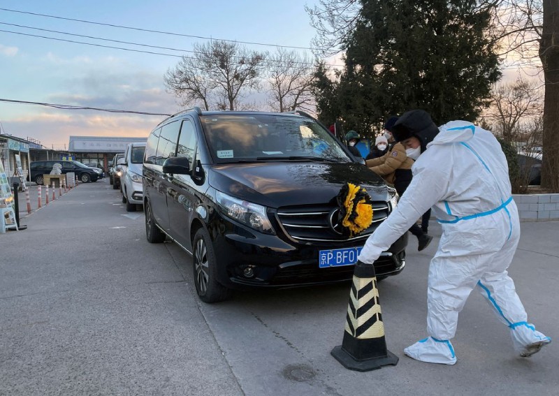Hearses queue at Beijing crematorium, even as China reports no new Covid deaths