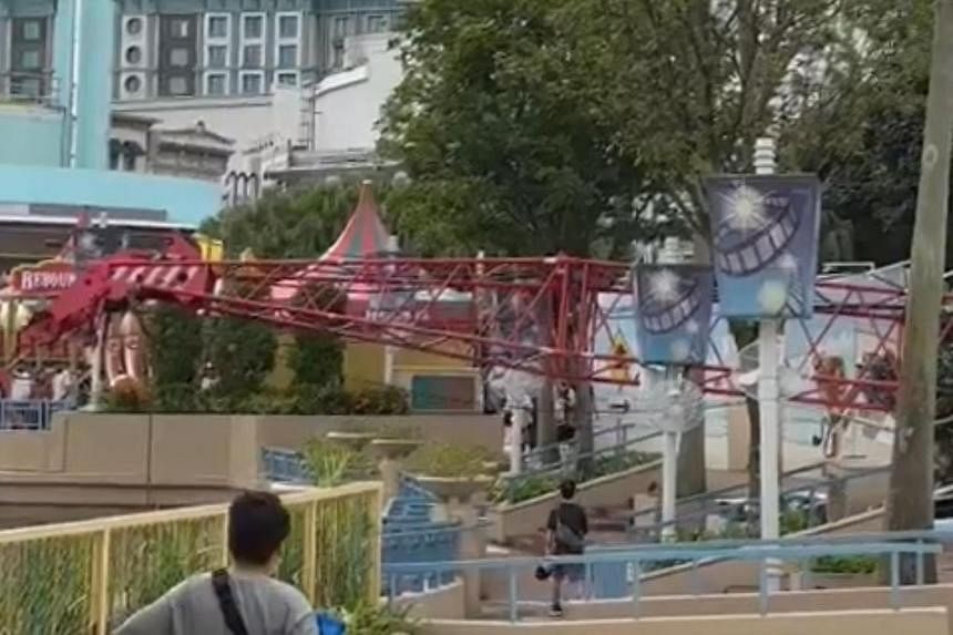 Construction crane topples at Universal Studios Singapore, no injuries reported