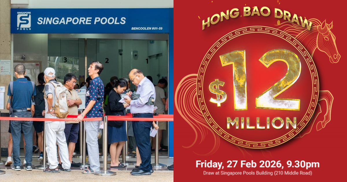 $12 million Toto Hong Bao Draw prize split between 3 winning tickets