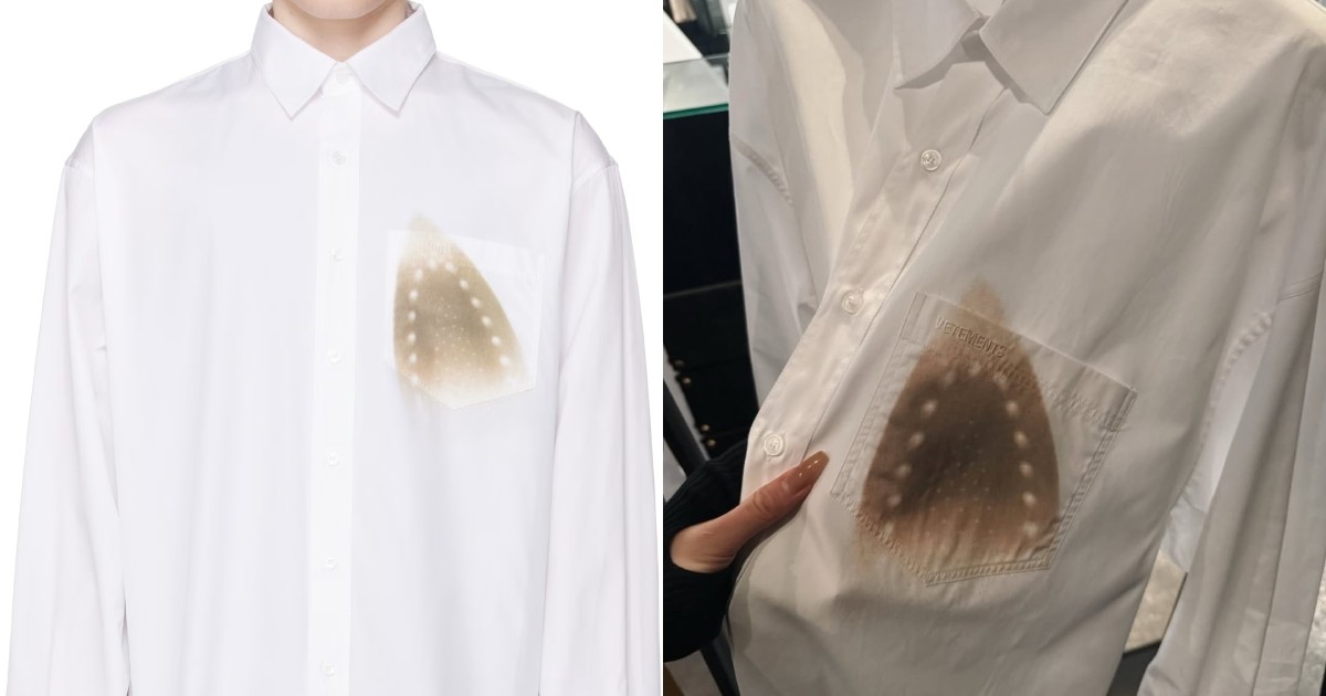 Oops! Vetements selling shirt with iron scorch mark for over $1,000