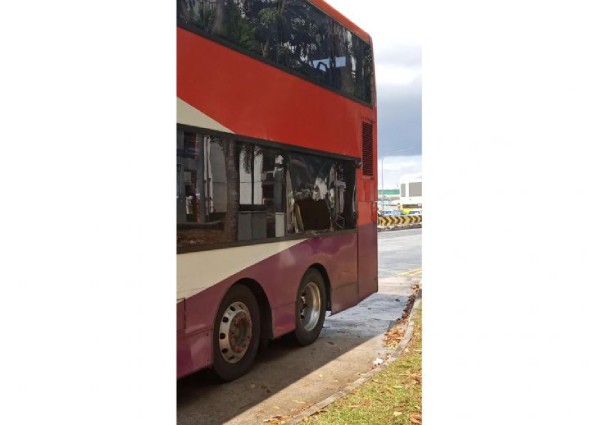 SBS bus hit by pipe in freak accident along Woodlands Avenue 2