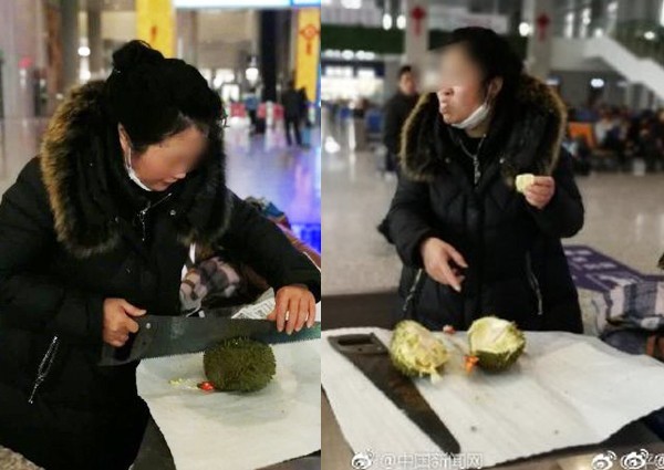 Woman hacks open durian with saw at train station - and other top stories today