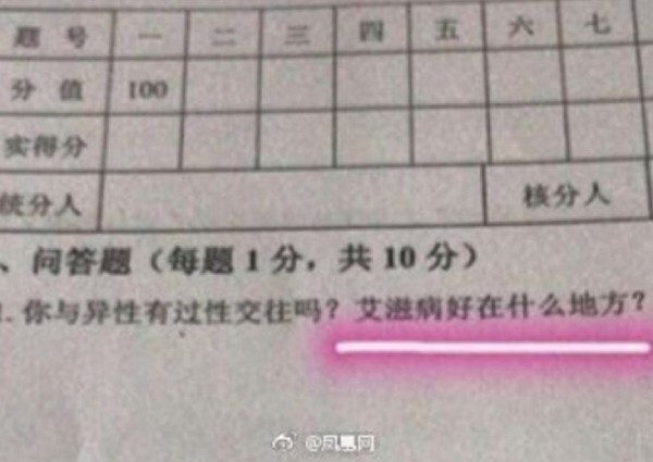 Chinese social media see red over explicit college exam questions