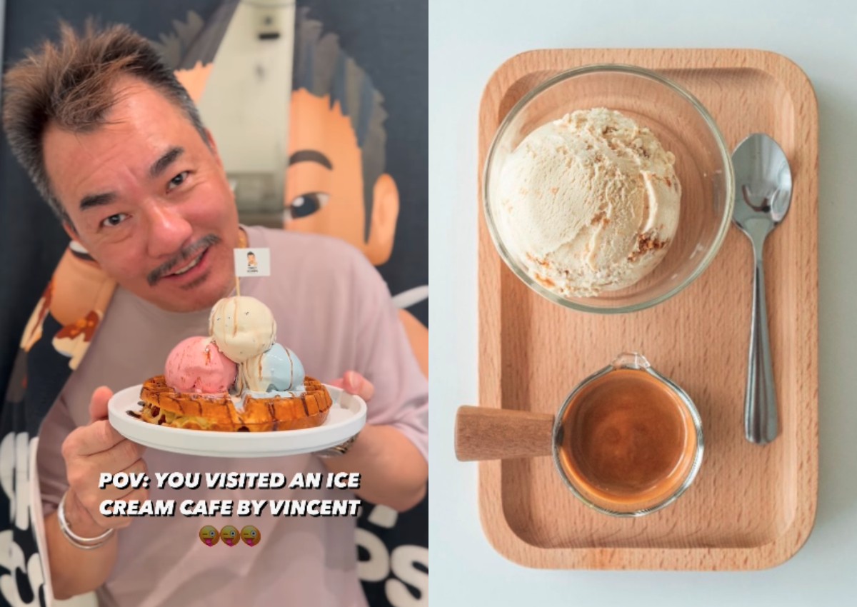Free scoops at TikToker Vincent Lim's new ice cream cafe when you wear his merch and shout 'siao ah' 