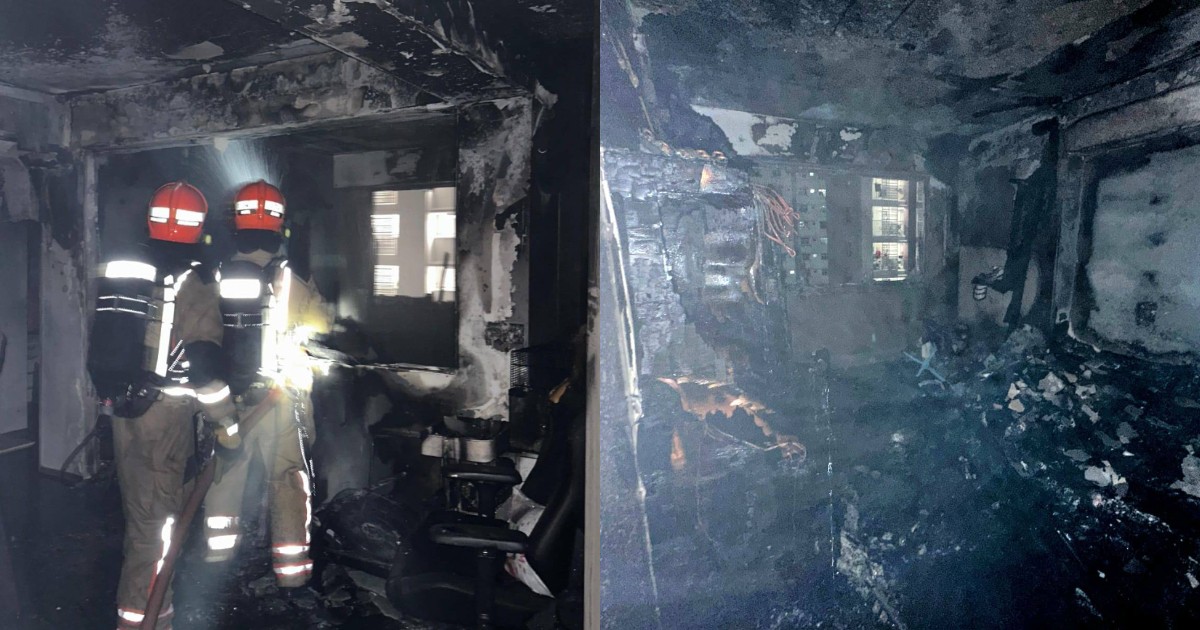 1 hospitalised, 60 evacuated following Punggol flat blaze