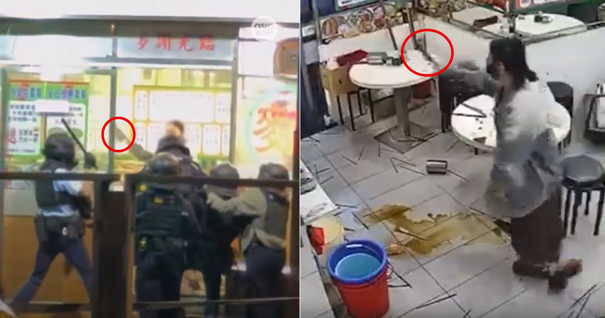 china China woman seen in viral video attacking cops with knife at Hong Kong eatery slapped with 3 charges