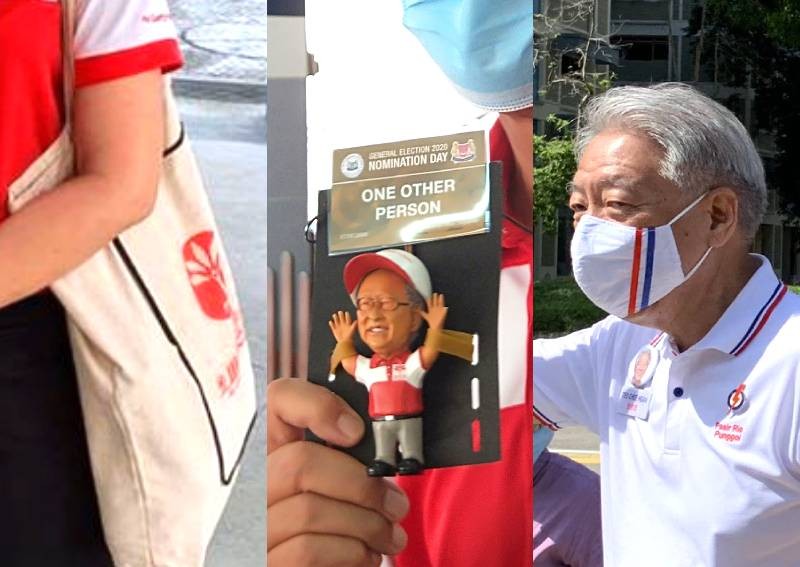 Reusable masks, tote bags and figurines: Party merchandise spotted on GE2020 Nomination Day  