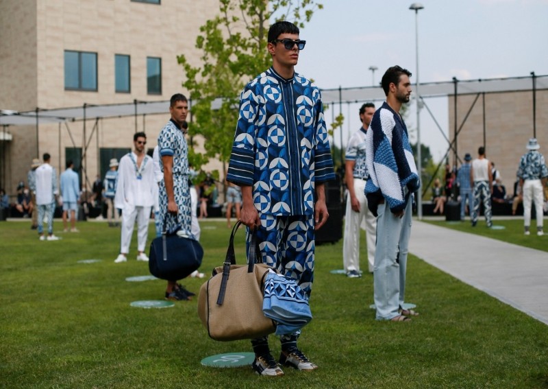 Masks and social distancing at Dolce & Gabbana's first Covid-era catwalk