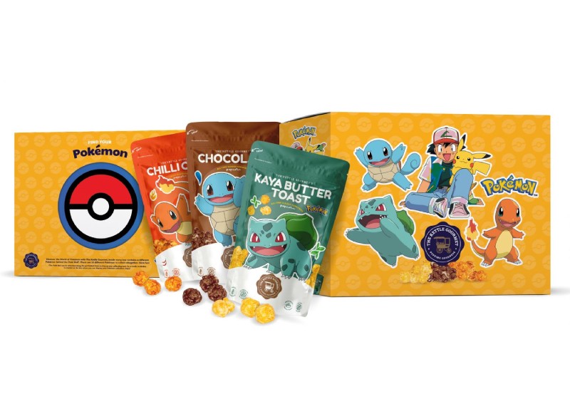 Singapore brand The Kettle Gourmet launches local flavoured popcorn featuring your favourite starter Pokémon