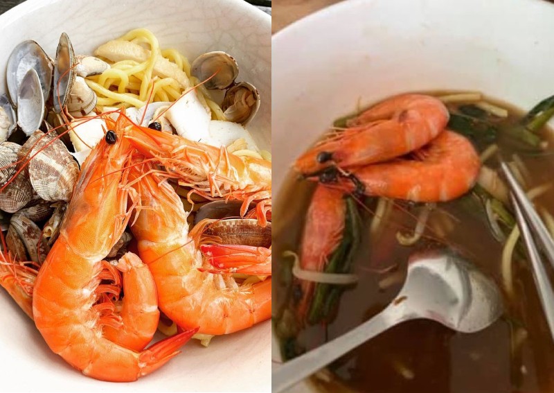 Customer requests refund for prawn mee after almost finishing entire bowl