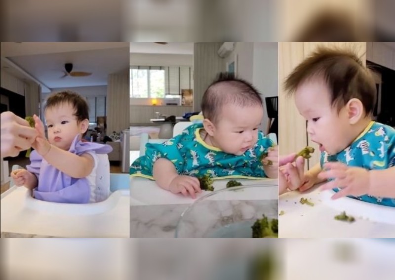 Sheila Sim's 9-month-old daughter eating broccoli is a must watch