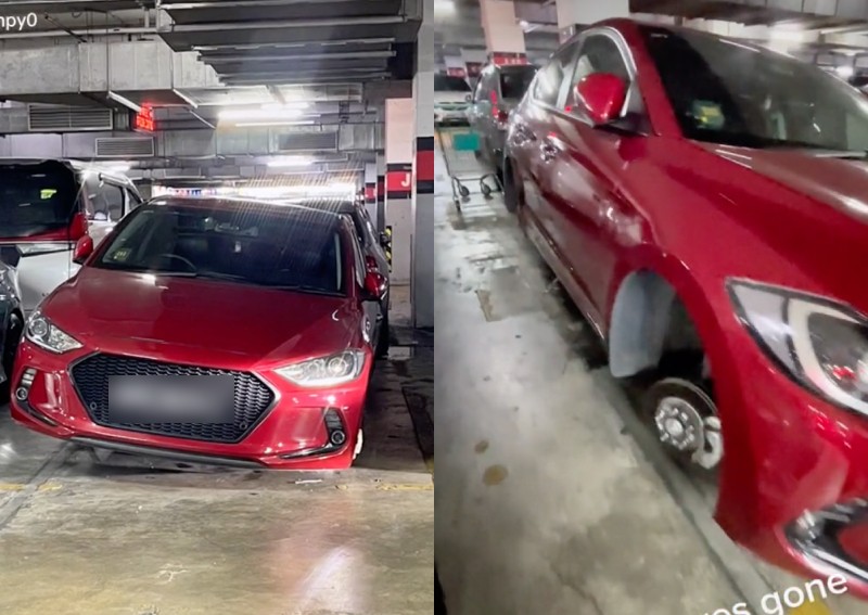'Why KSL no security?' Suspected wheel theft on Singapore-registered car in JB shocks netizens