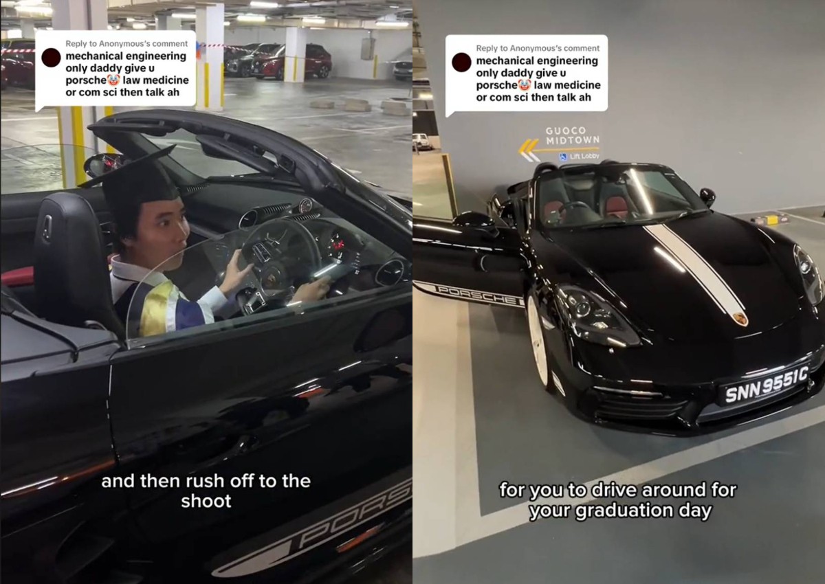This young man drove a Porsche sports car to uni graduation, here's how he snagged it