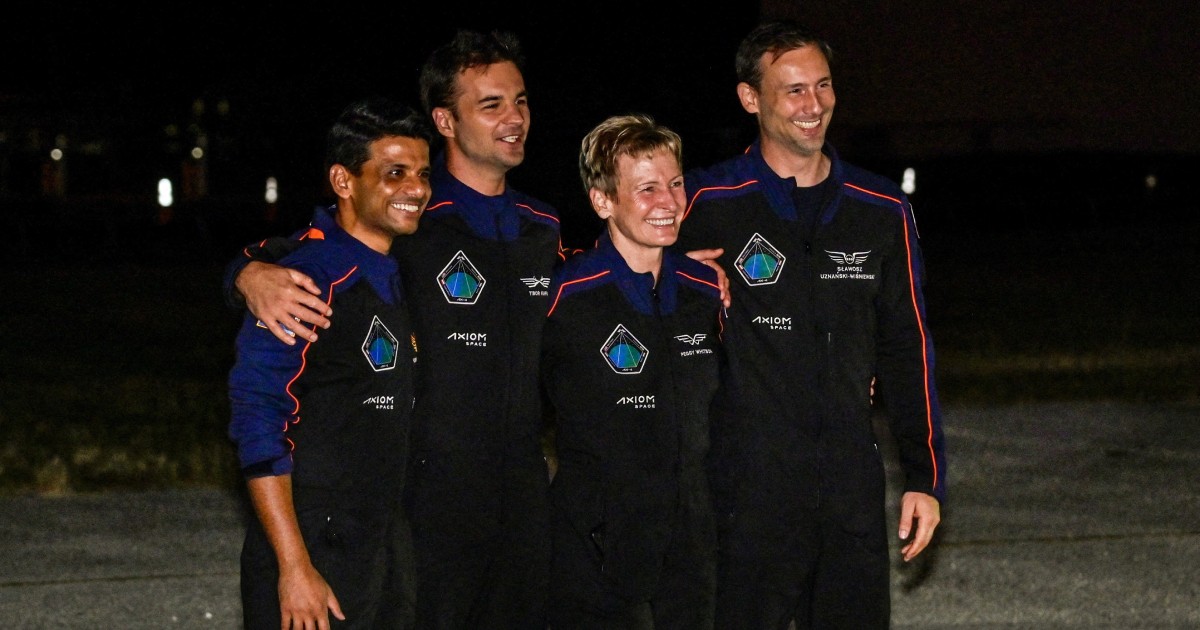 Astronauts from India, Poland and Hungary depart space station for return flight